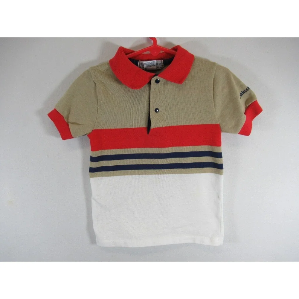 Vintage 90s OshKosh B'gosh Polo Shirt Boys 6 Short Sleeve Striped Made in USA